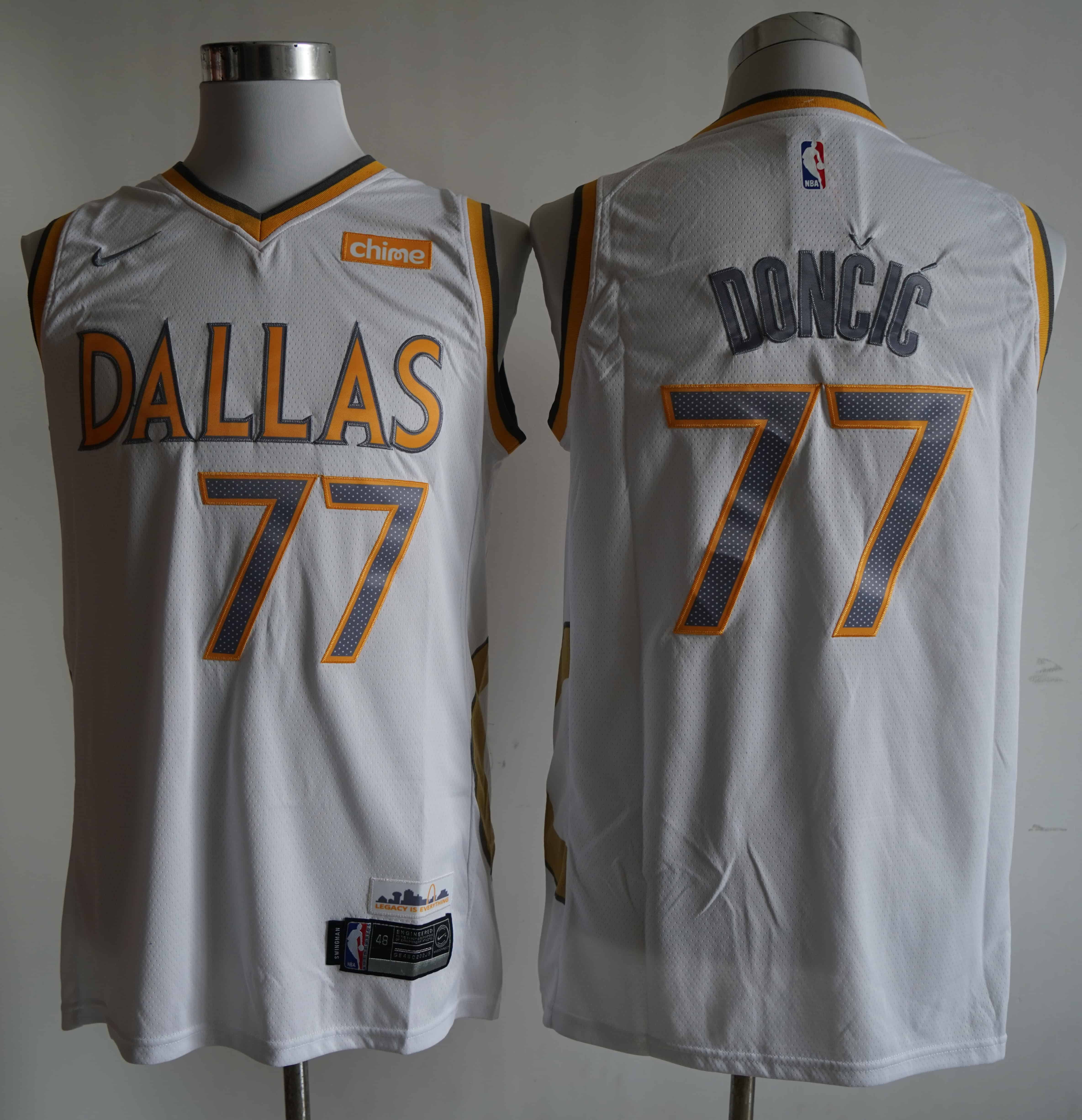 Men Dallas Mavericks #77 Doncic White Nike Game NBA Jerseys